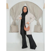 Max cardigan feminino plus size marrom longo em tricô.

